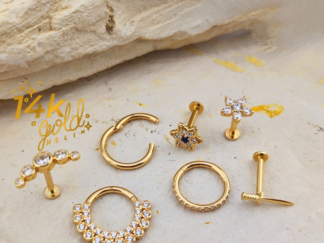 Piercings en oro sólido 14K: elegancia duradera y máxima compatibilidad