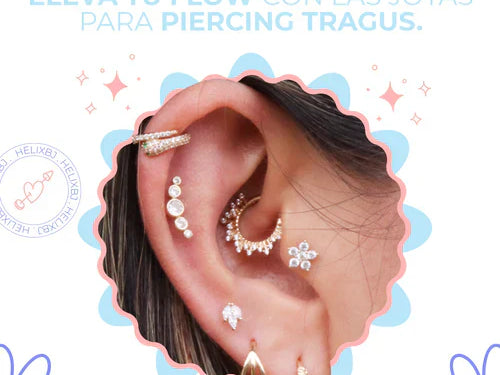 Joyas para piercing tragus: tendencias, materiales y cómo elegir la ideal