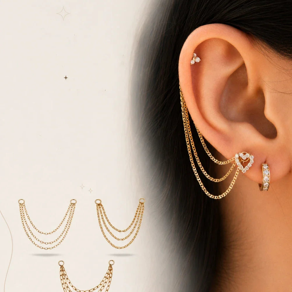 Cadenas para Piercings en Oro y Titanio