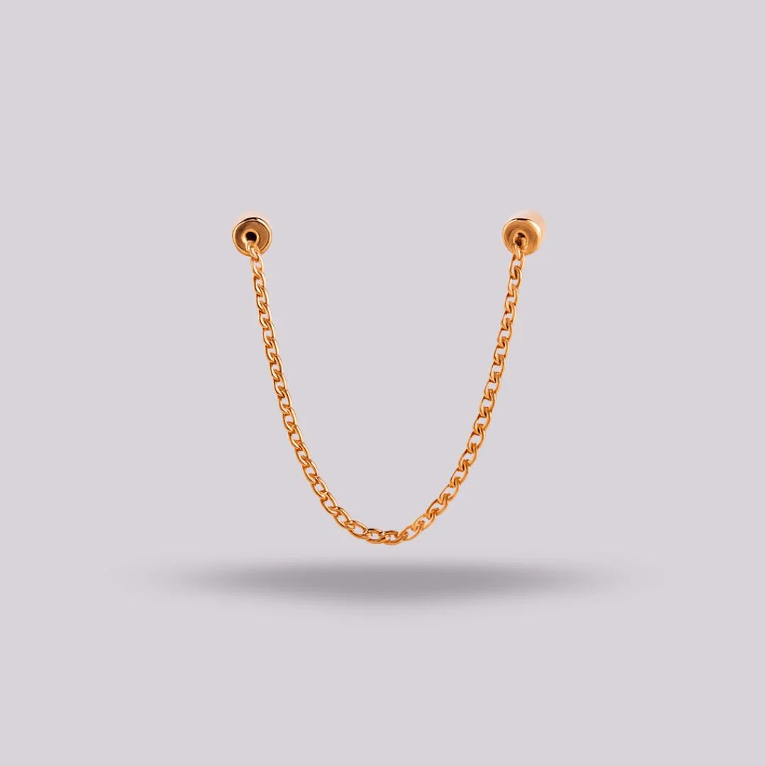 Cadena Cubana Oro Italiano 70 mm Conector de Lujo