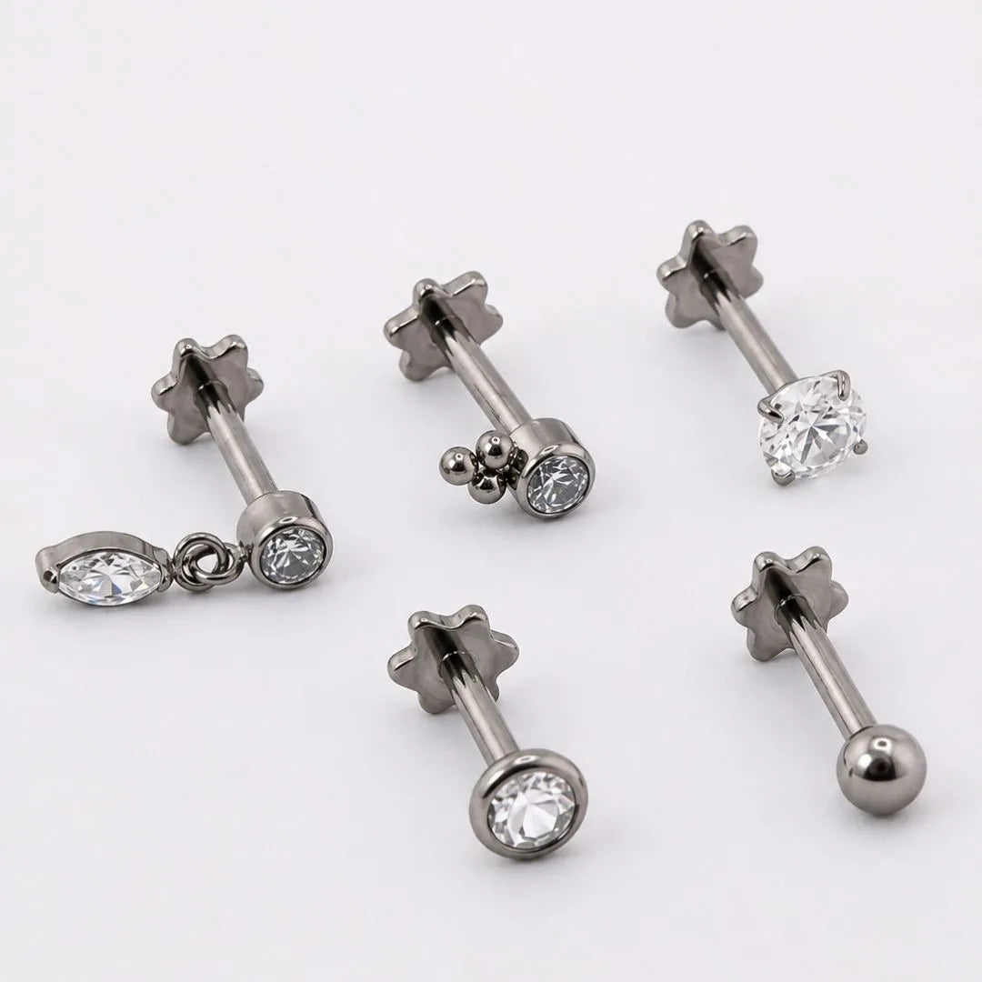 Set de 5 Joyas Titanio Silver