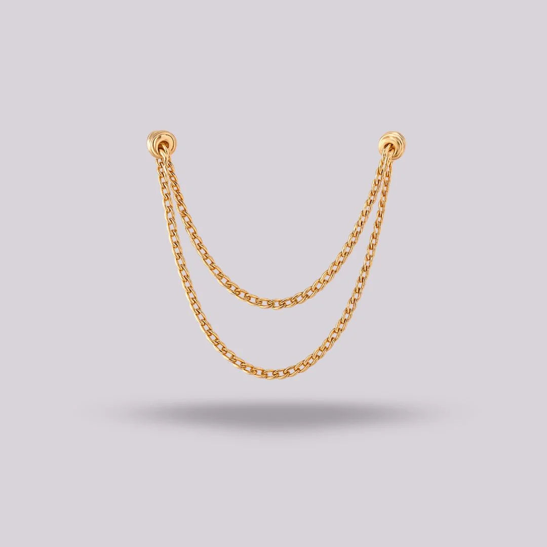 Cadena Doble Tejido Cubano Oro Italiano