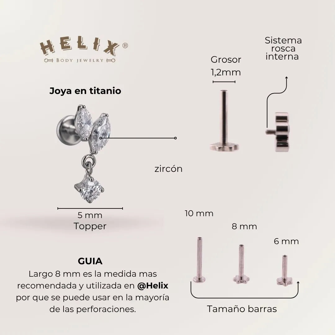 Labret Pétalo con Colgante