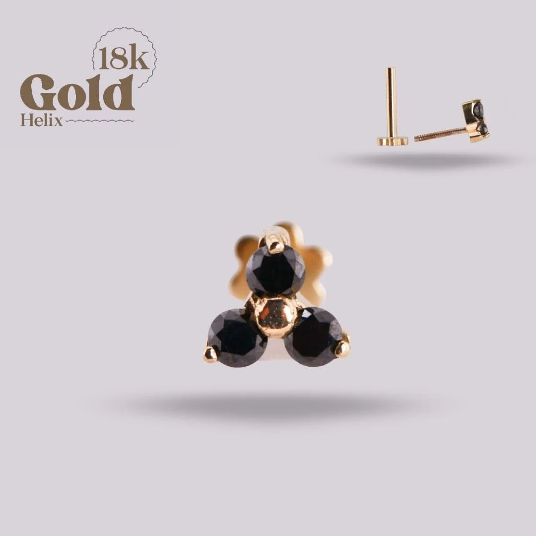 Labret Tify Diamante Negro en Oro Sólido 18K