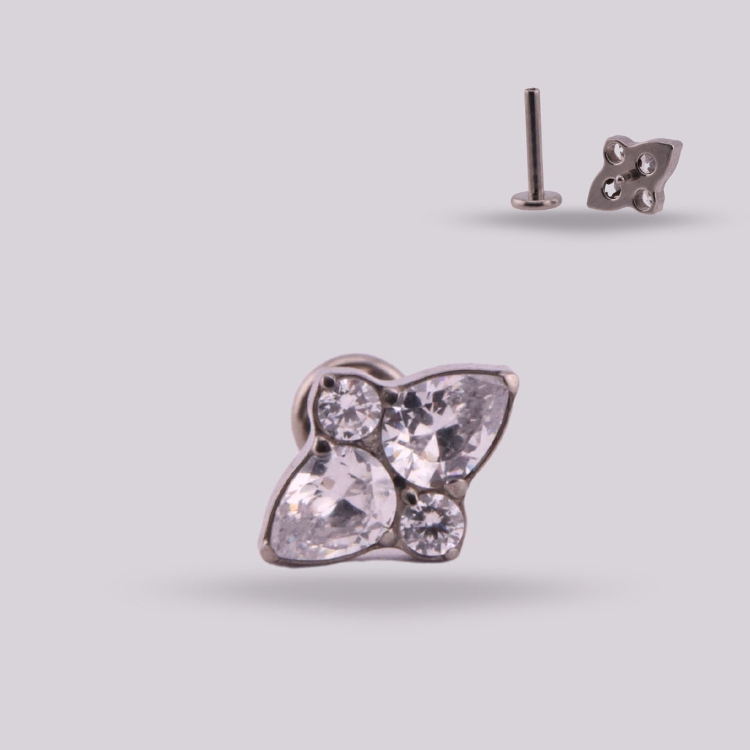 Jasper Labret in Implant-Grade Titanium with Zirconia