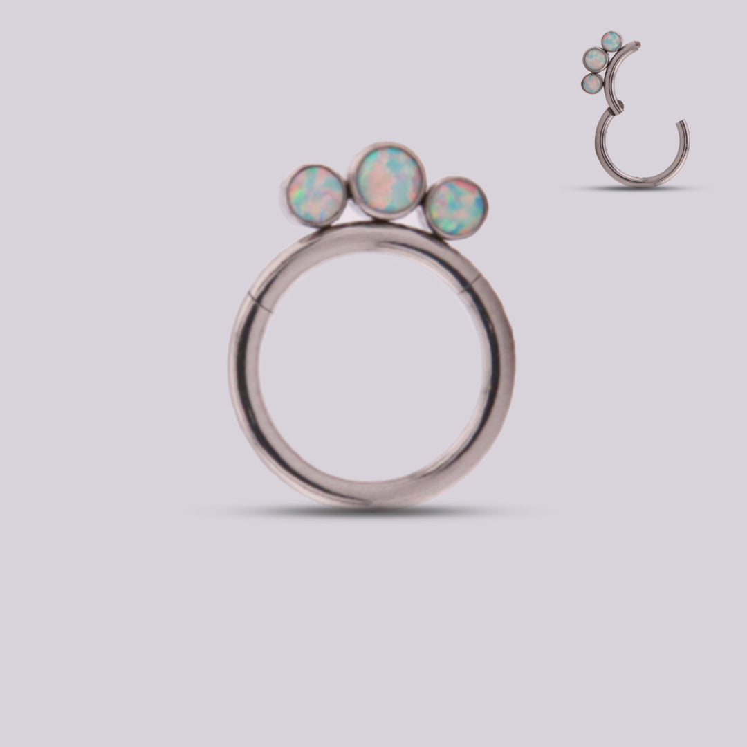 Titanium Hoop with Opals