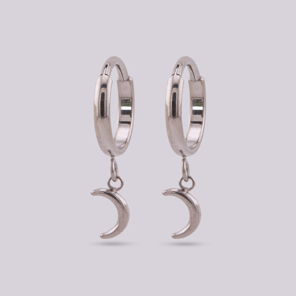 Titanium Moon pendant earrings