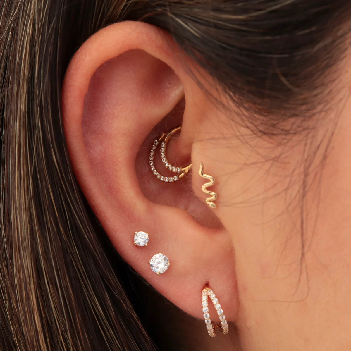 Labret Sparkly Swarovski Oro 14K