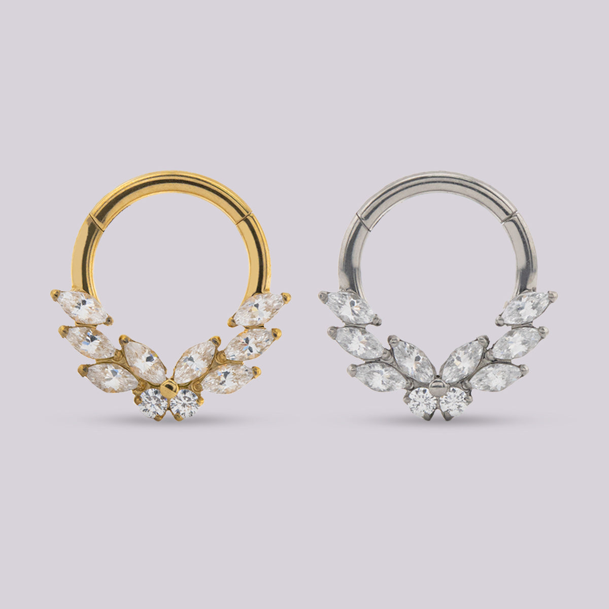 Aro Clicker Alas de Ángel en Titanio Grado Implante con Zirconias