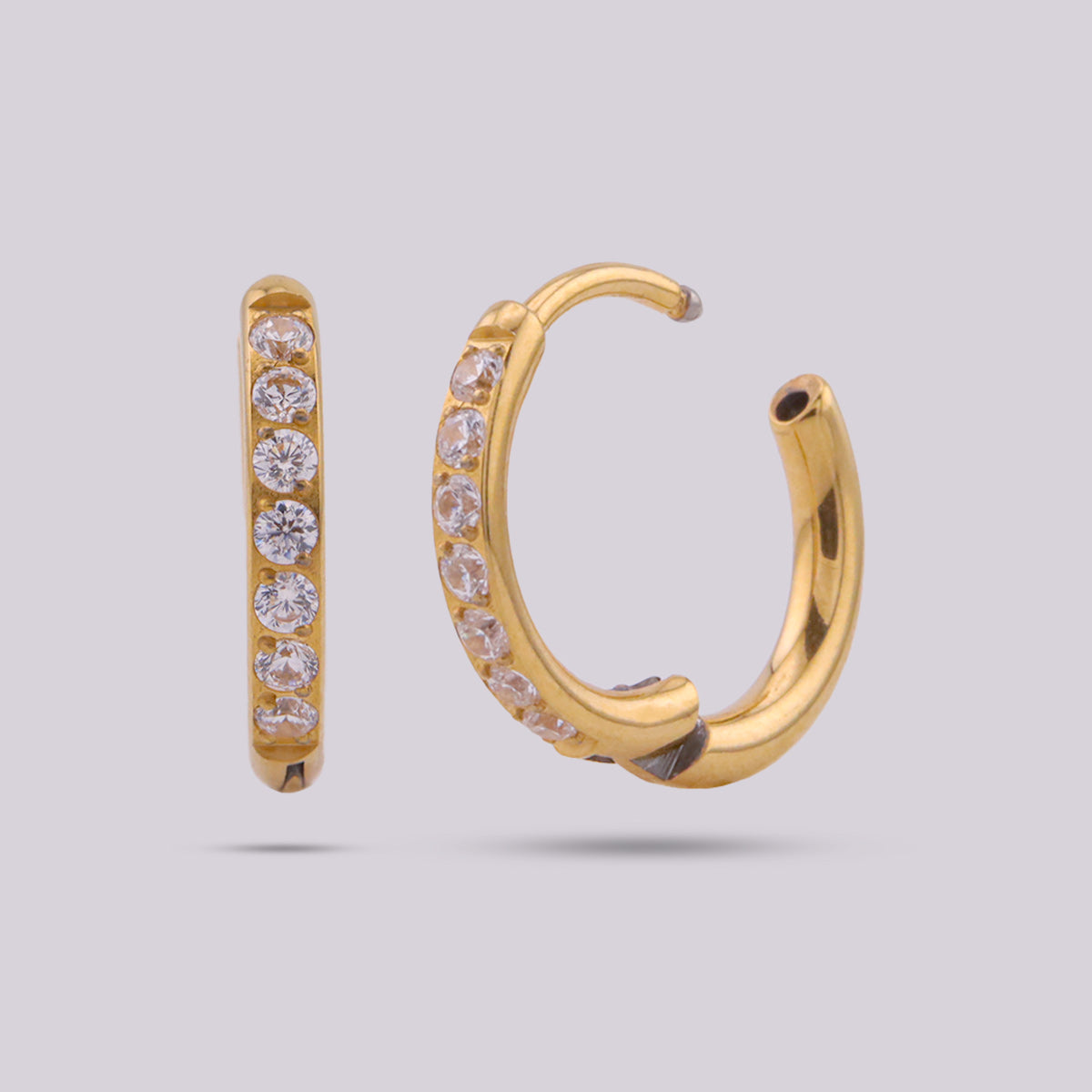 Aro Clicker de Titanio Dorado PVD con Zirconias (10 mm)