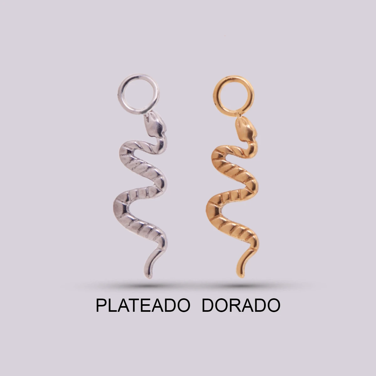 Charm Serpiente en Titanio – Plateado y Dorado