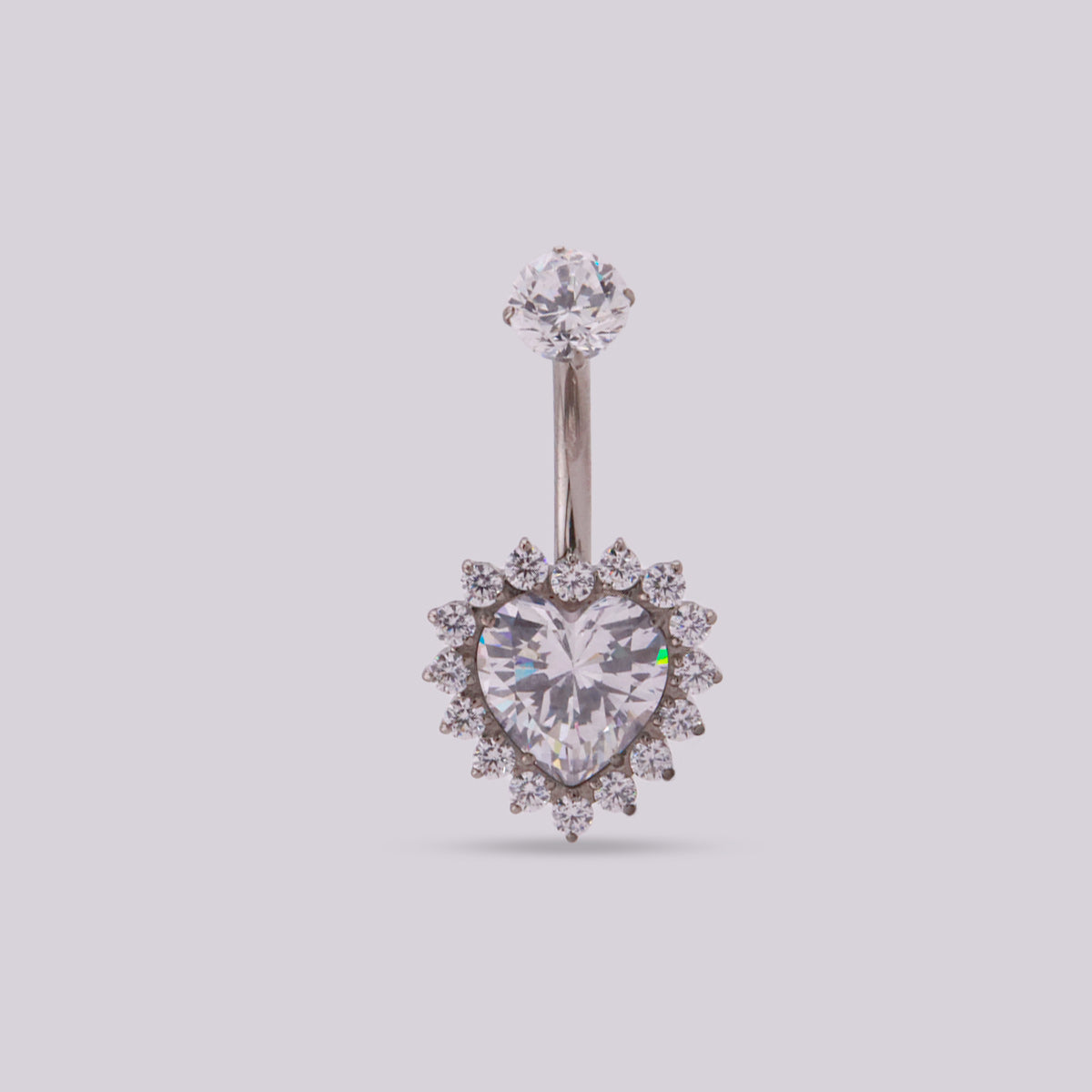 Piercing de Ombligo Heart Queen en Titanio con Zirconias