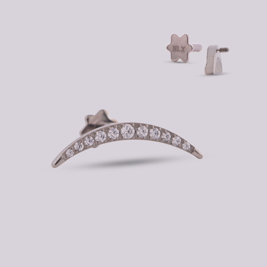 Labret Media Luna Seti en Titanio