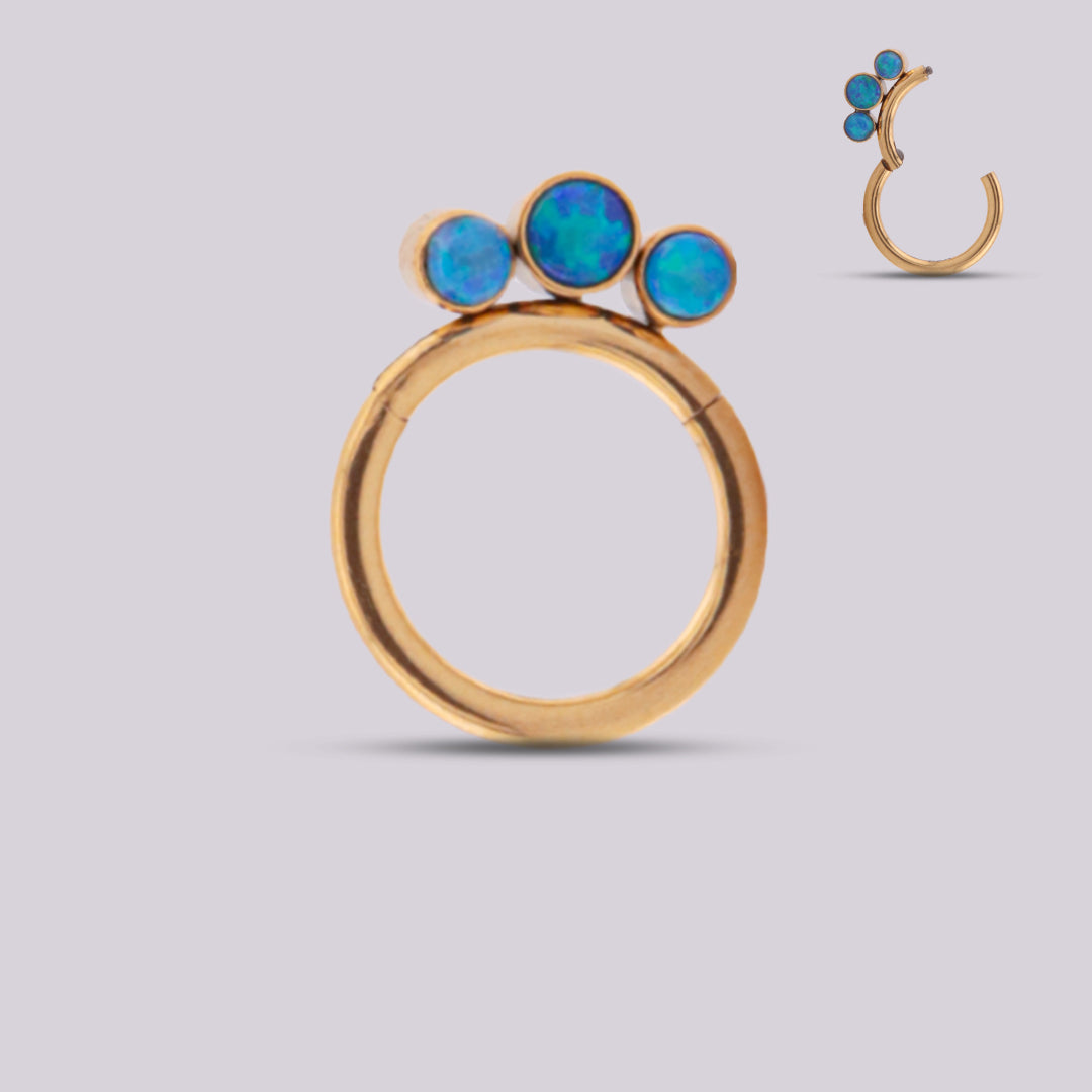 Titanium Hoop with Opals