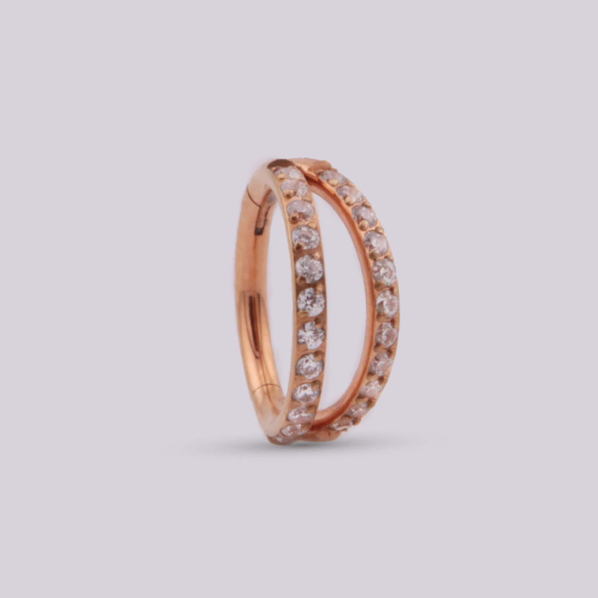 Aro Clicker Ágata en Titanio – Oro Rosa