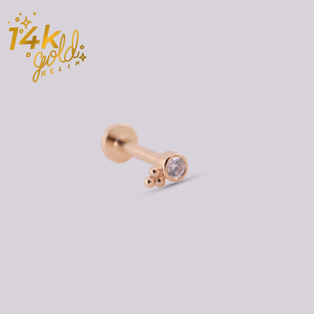 Labret Mini Luxury Oro 14K con Swarovski