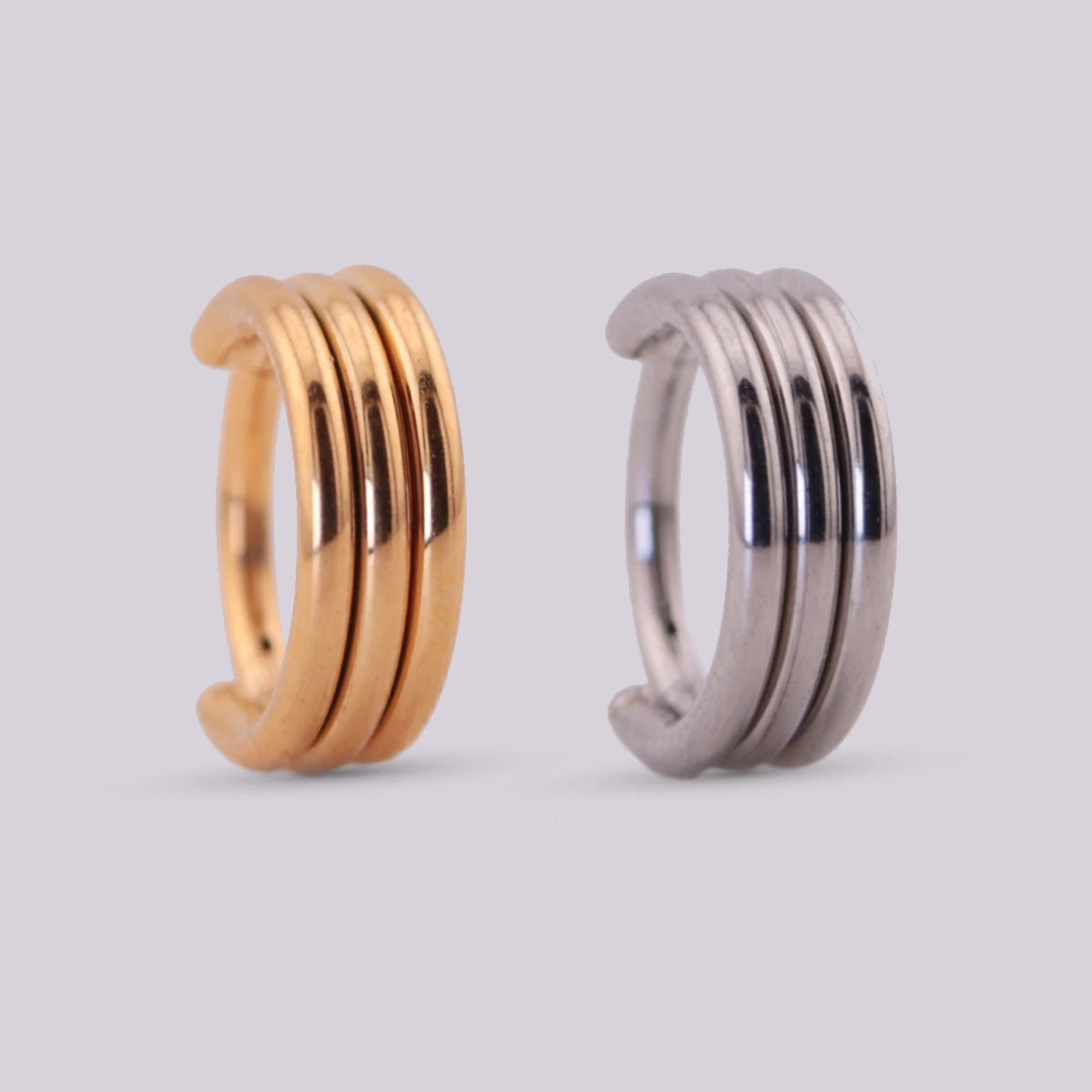 Aro Clicker Mystic en Titanio – Dorado y Plateado