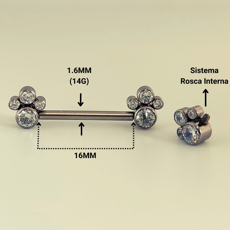 Piercing de Pezón Footprint en Titanio