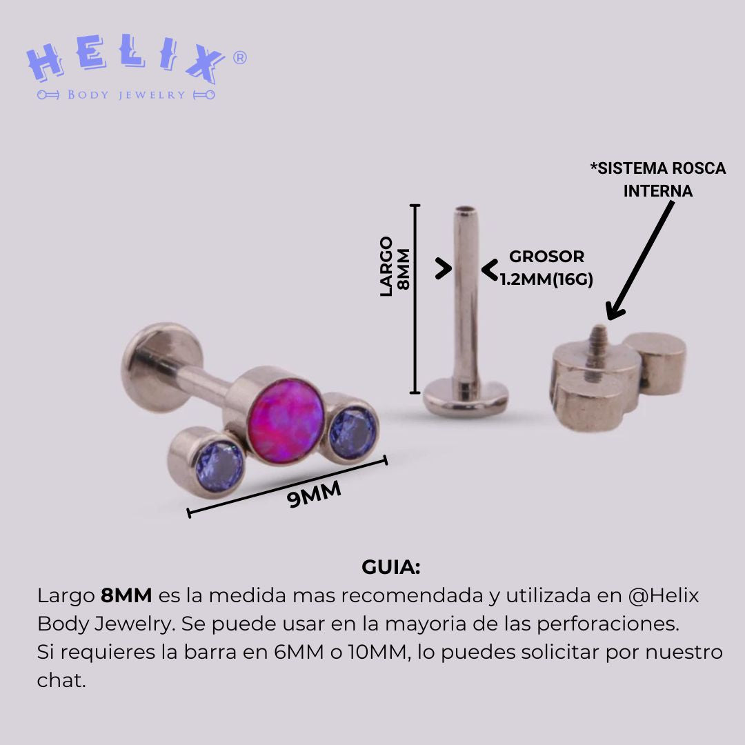 Labret Trio en Titanio – Multicolor