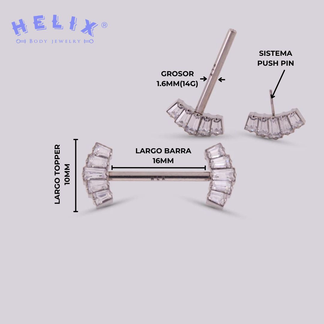 Piercing para Pezón Ela en Titanio – Plateado