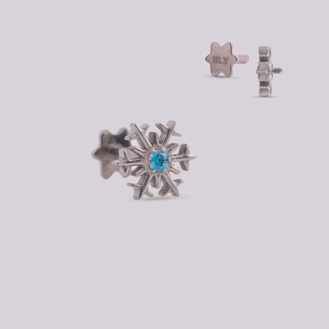 Labret Snow en Titanio con Rosca Interna