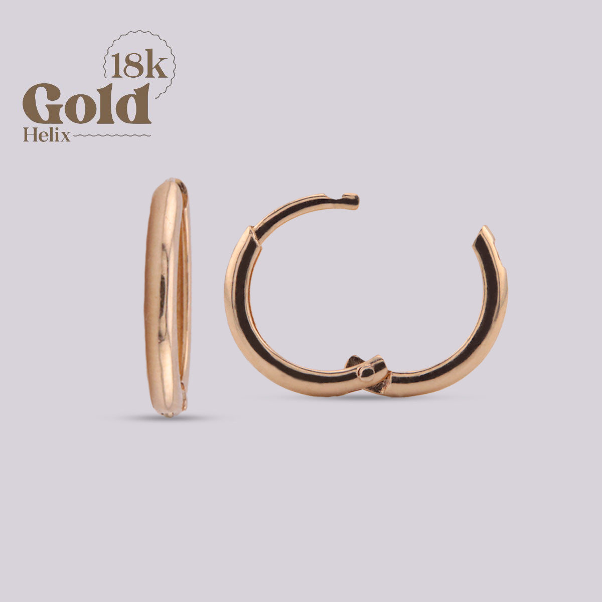 Aretes Clicker de Oro 18K 10 mm