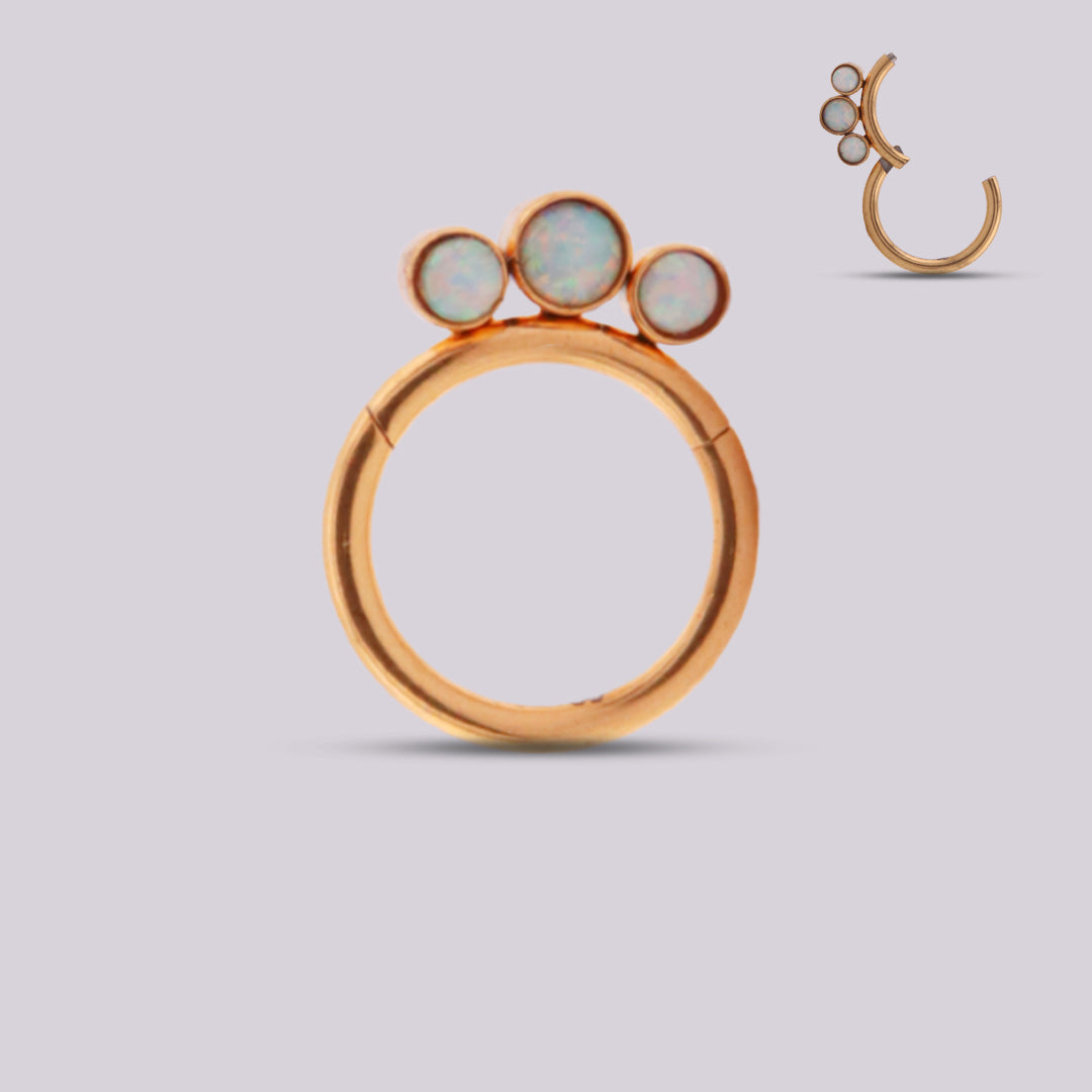 Titanium Hoop with Opals