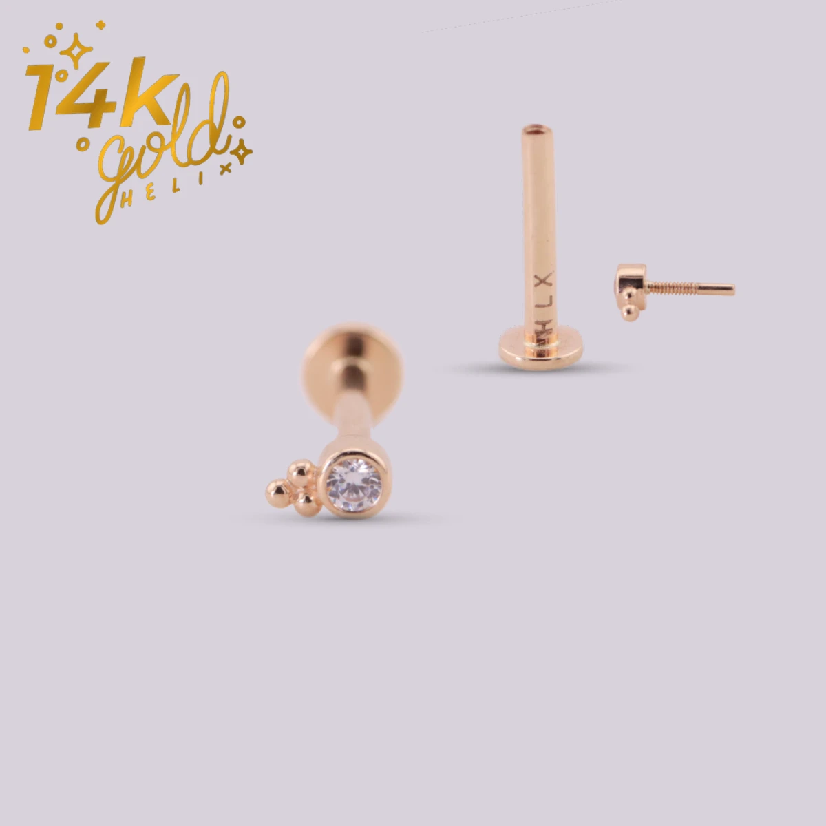 Labret Mini Luxury Oro 14K con Swarovski