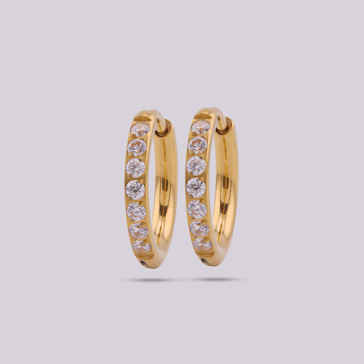 Aro Clicker de Titanio Dorado PVD con Zirconias (10 mm)