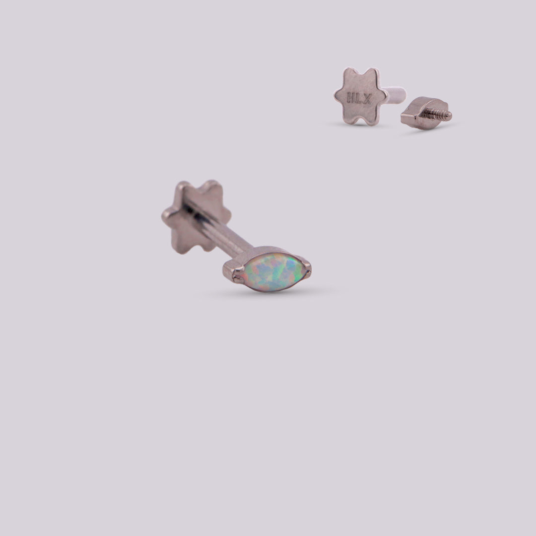 Labret PERL en Titanio con Ópalo