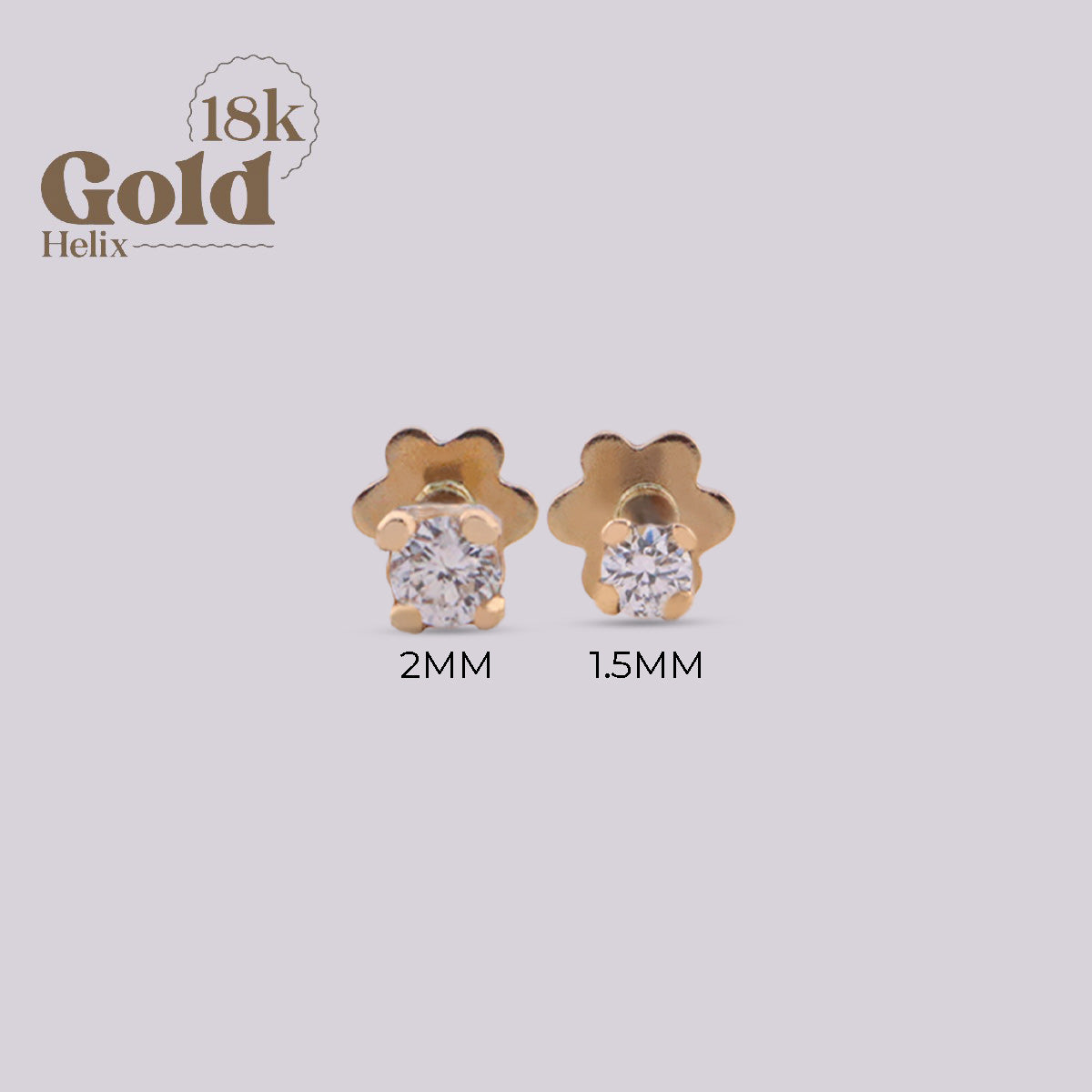 Labret en Oro 18K con Diamante Natural de 1.5 mm