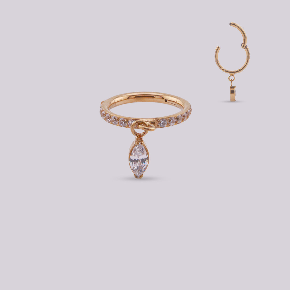 Aro Clicker de Titanio con Colgante