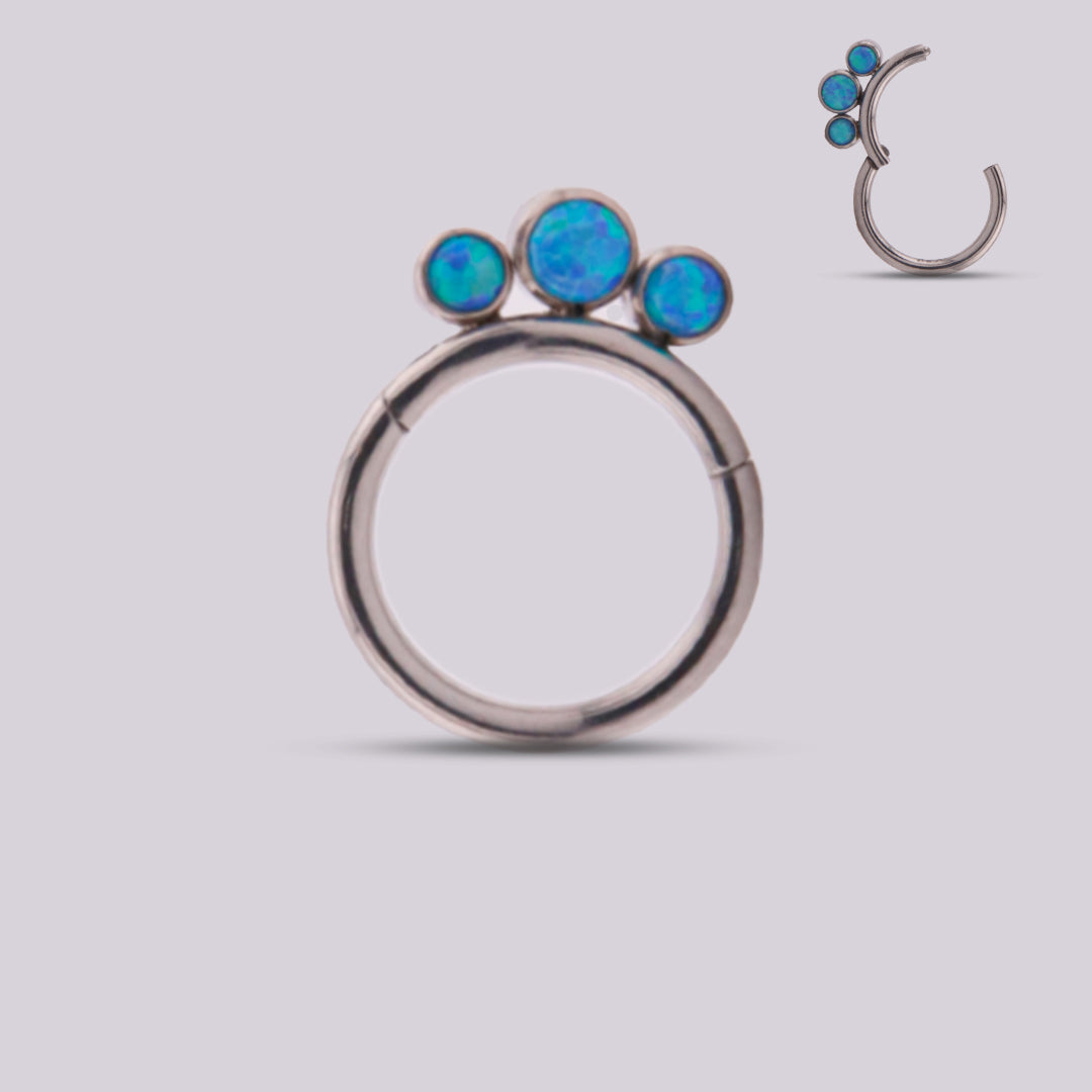 Titanium Hoop with Opals