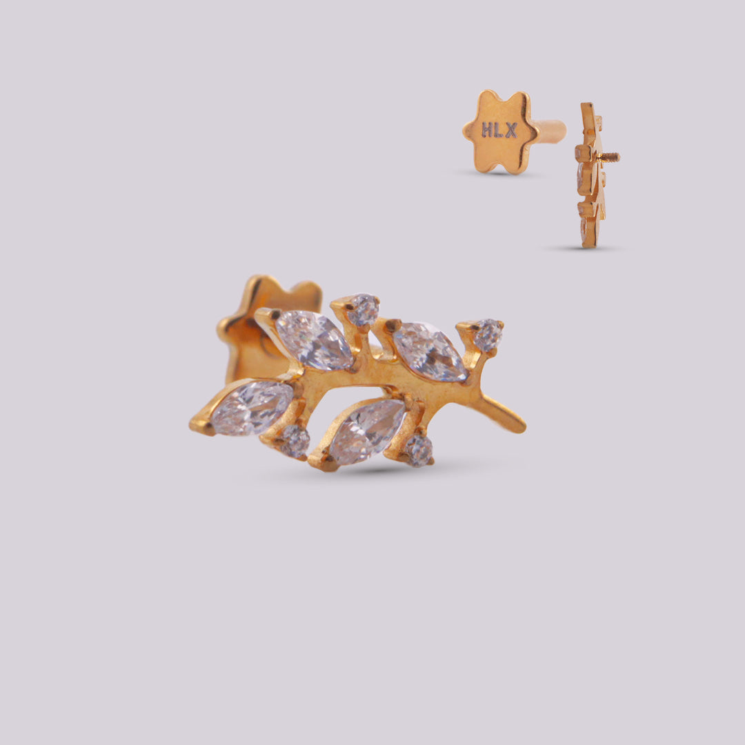 Labret Hoja Rowa en Titanio