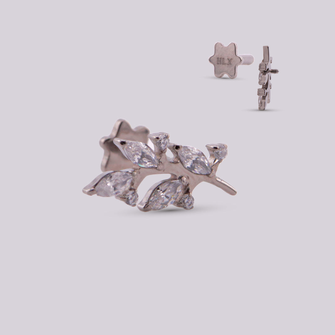 Labret Hoja Rowa en Titanio