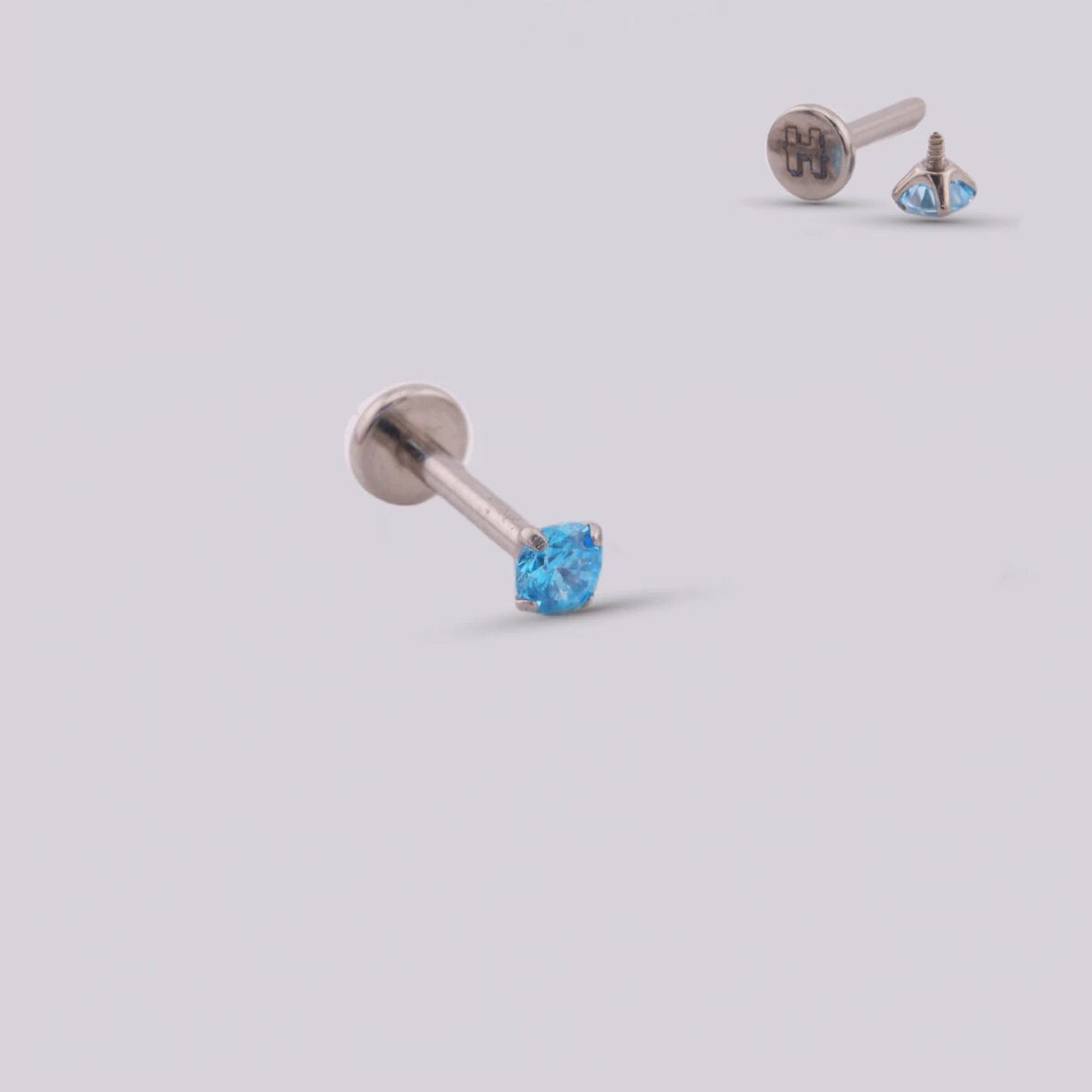 Labret Sparkly Colors en Titanio – Aqua