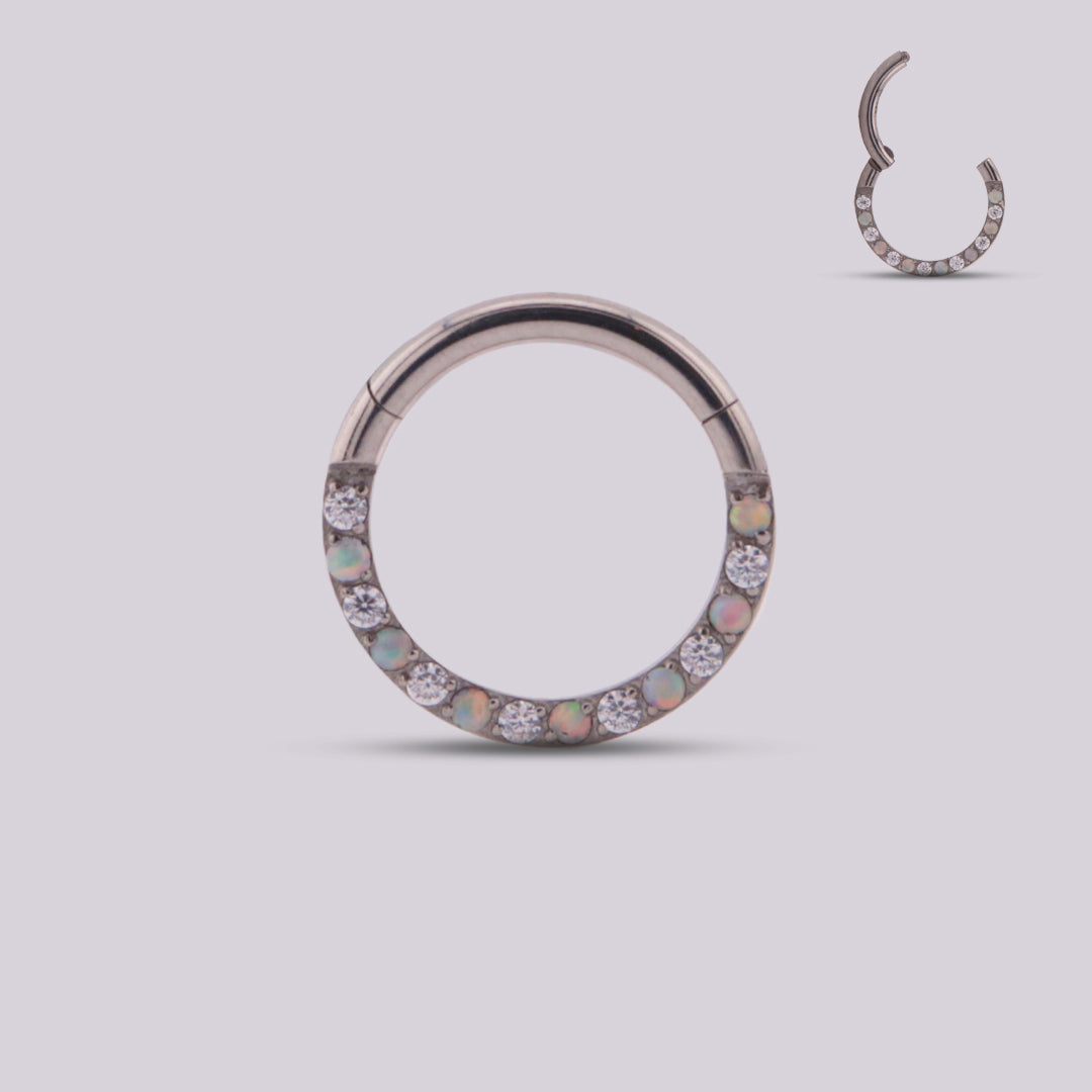 Aro Daith y Septum SARY – Titanio con Ópalo Iridiscente