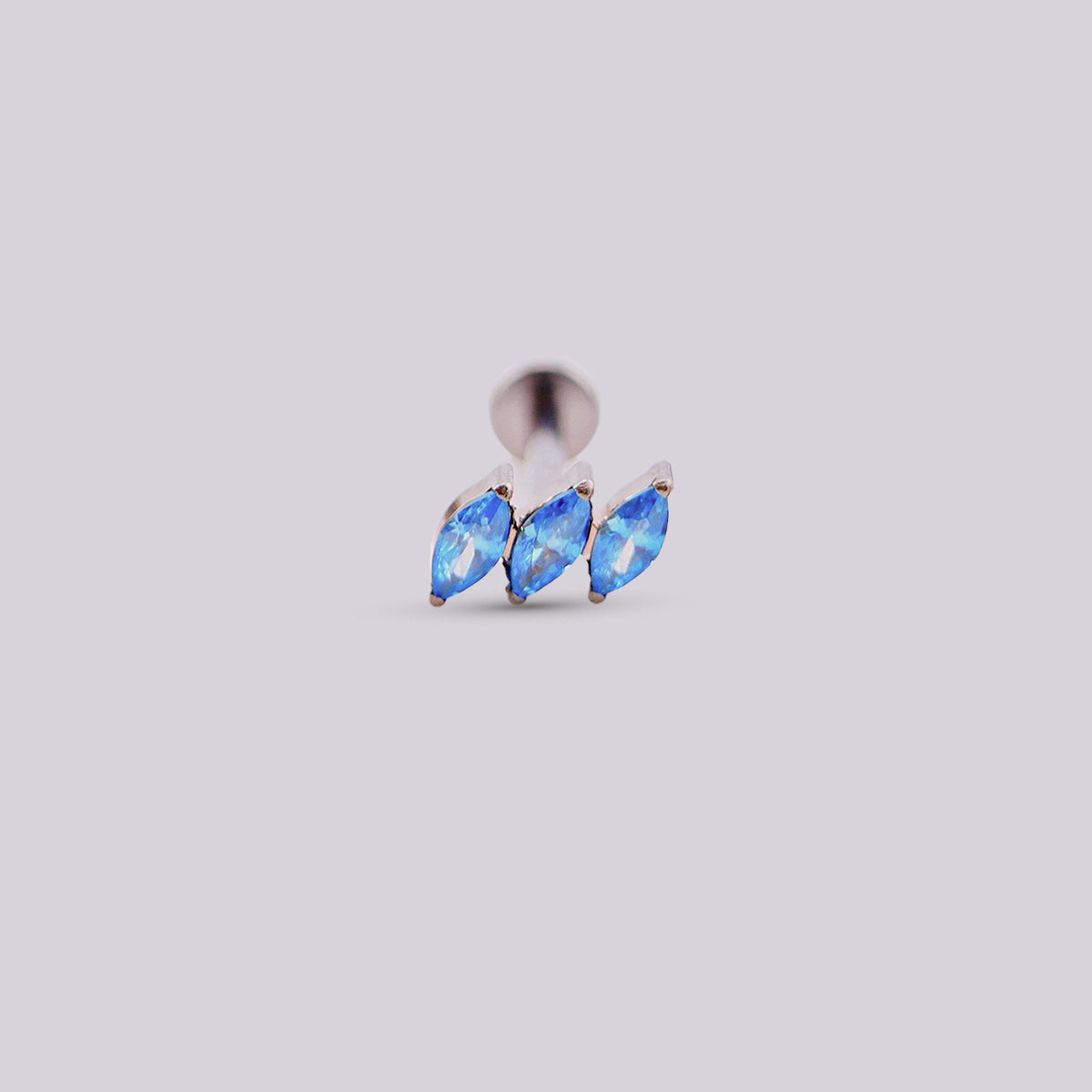 Labret Sefora con Zirconias en Titanio – Plateado