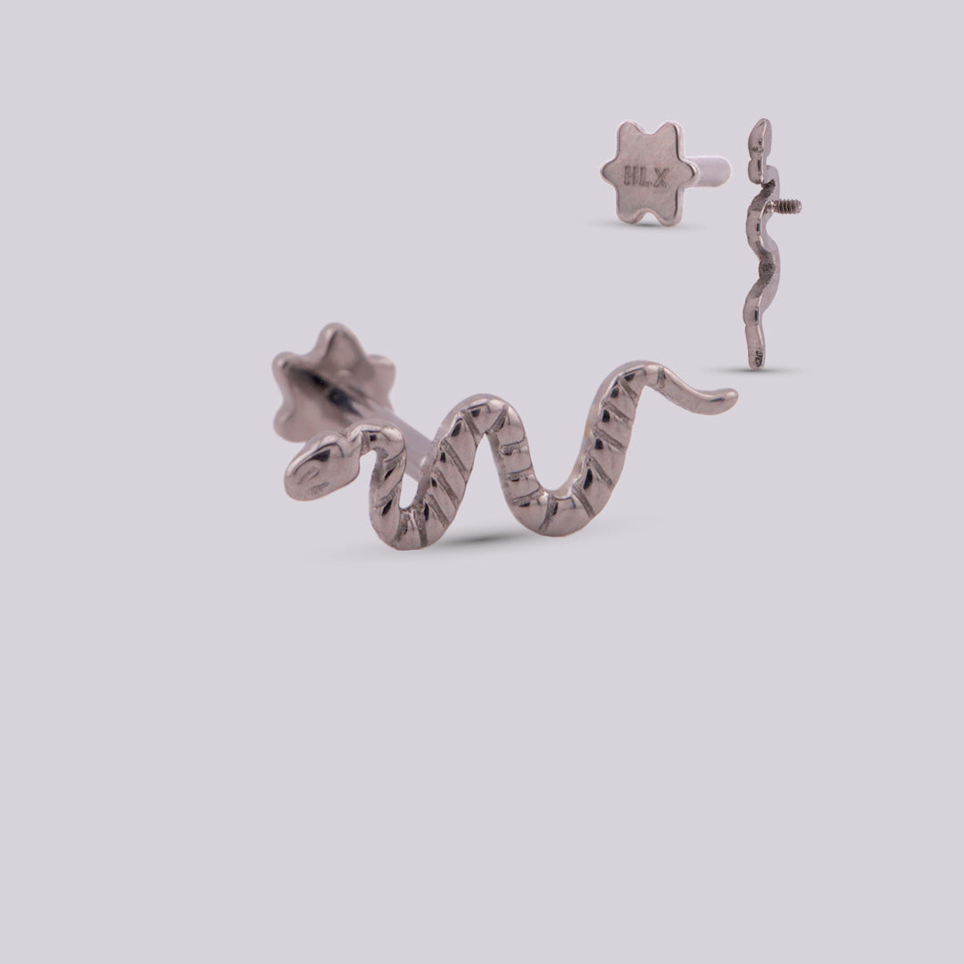 Labret Serpiente Sily en Titanio