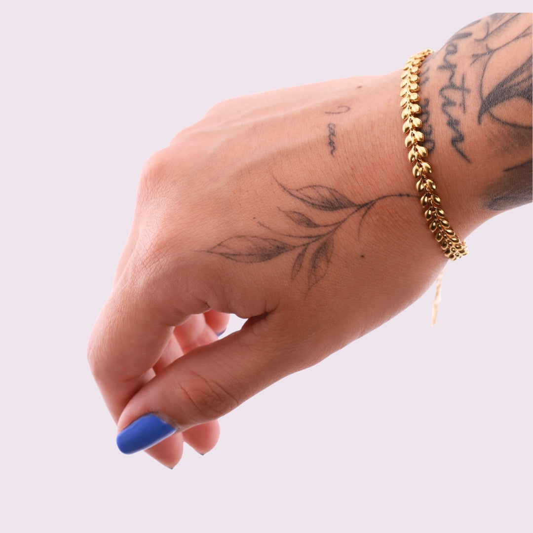 Pulsera Pétalos en Acero Inoxidable Dorado