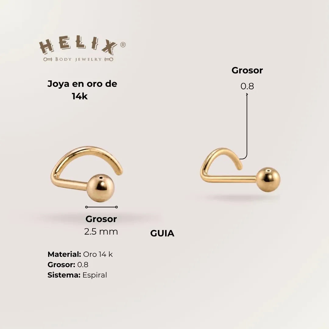 Nostril Spiral Oro 14K