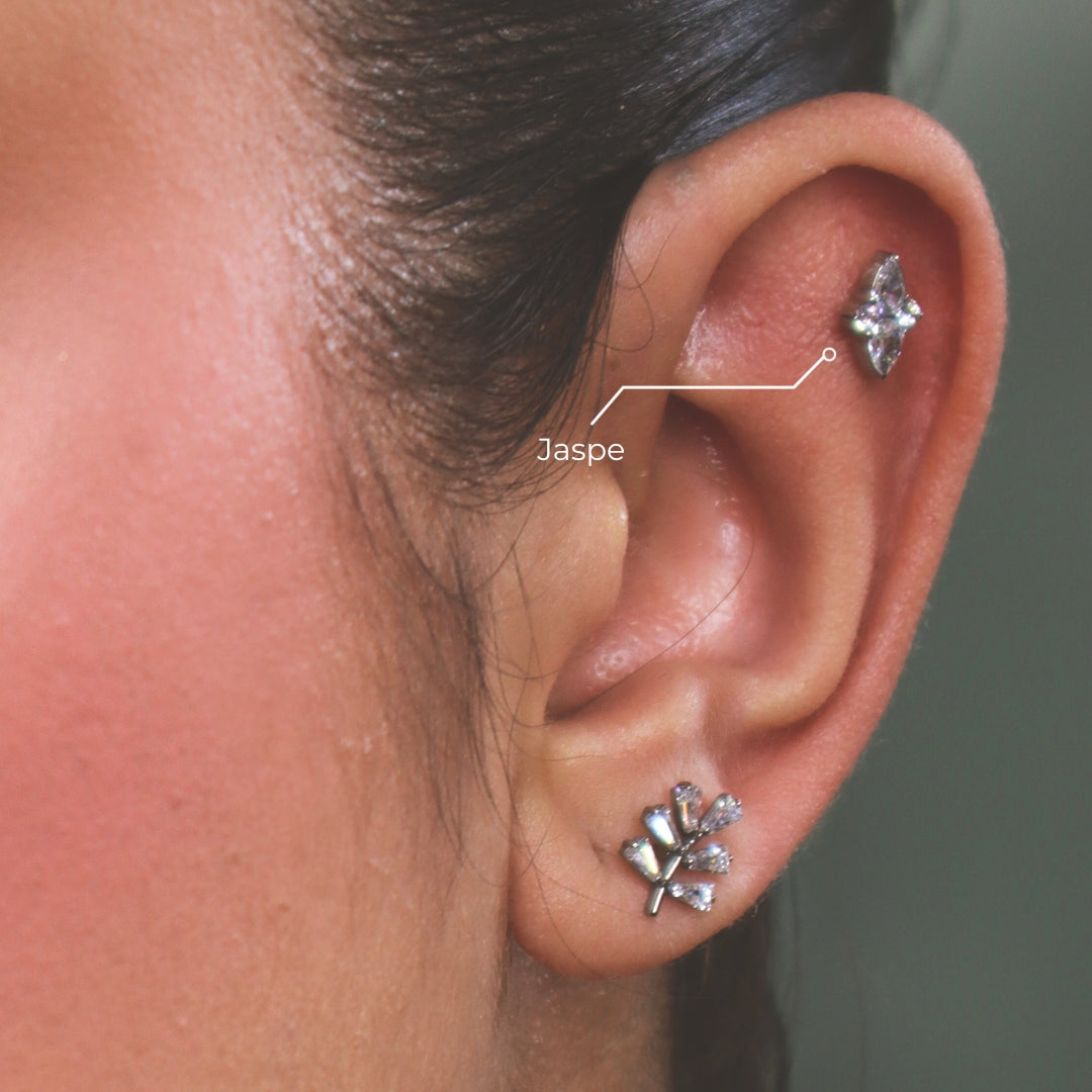Jasper Labret in Implant-Grade Titanium with Zirconia