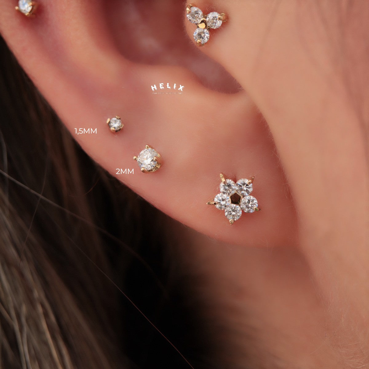 Labret en Oro 18K con Diamante Natural de 1.5 mm