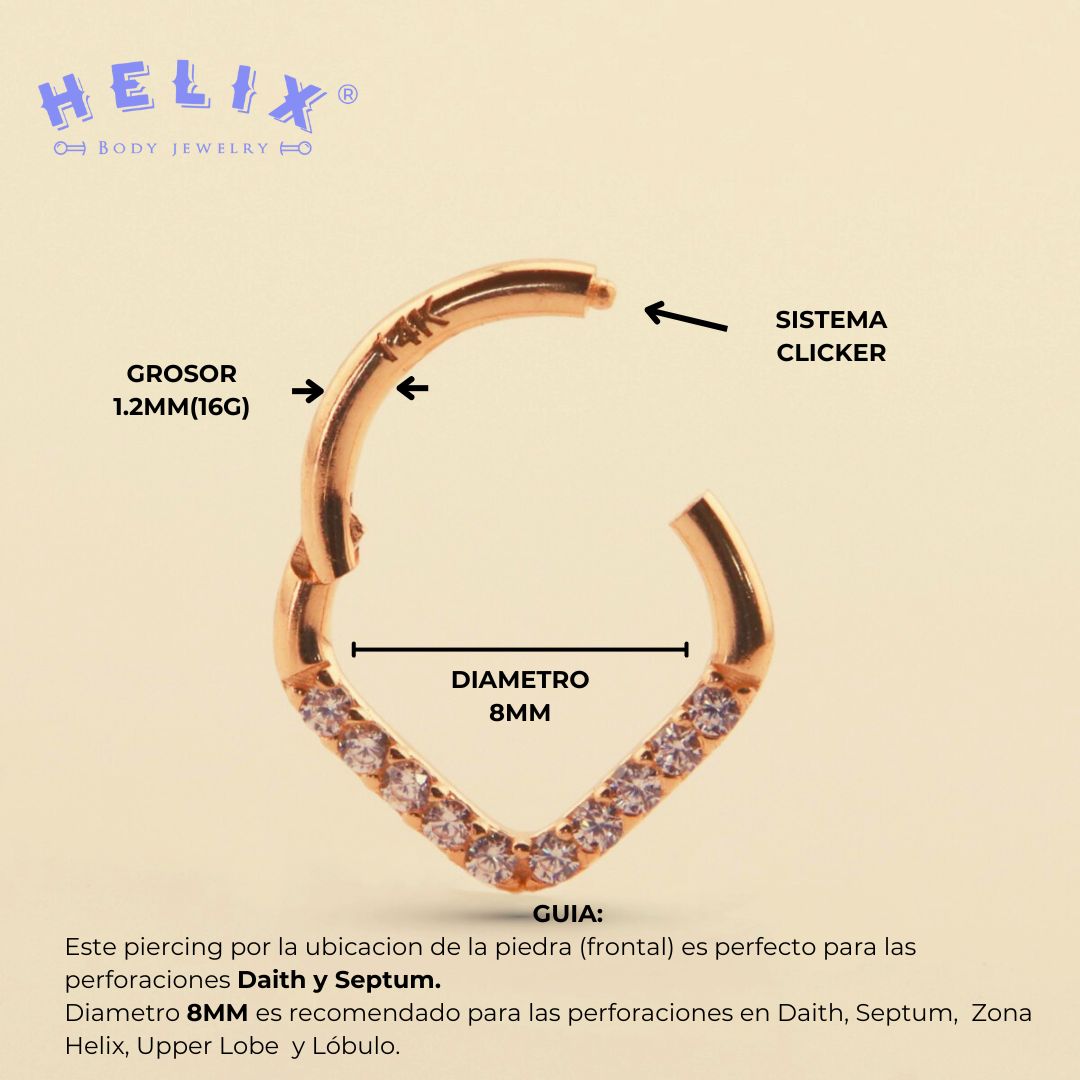 Clicker Cory Triangular en Oro 14K