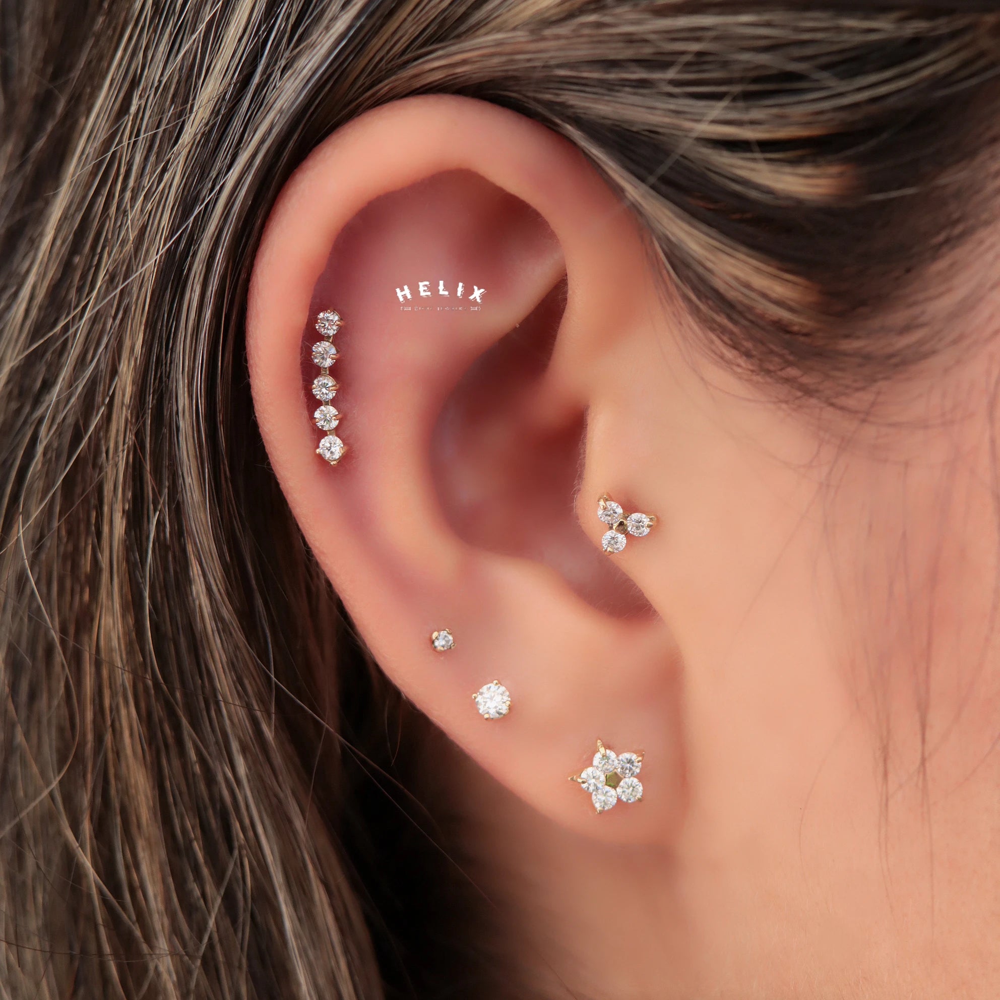 Labret de Oro 18K con Diamante de 2 mm