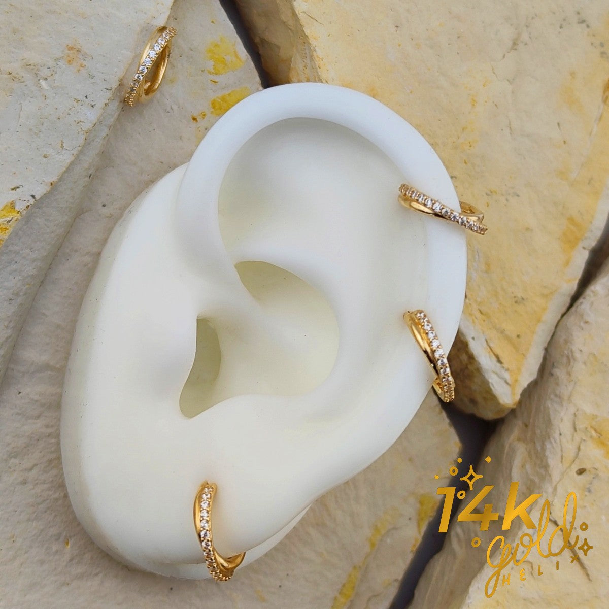Labret Clicker Amy en Oro 14K