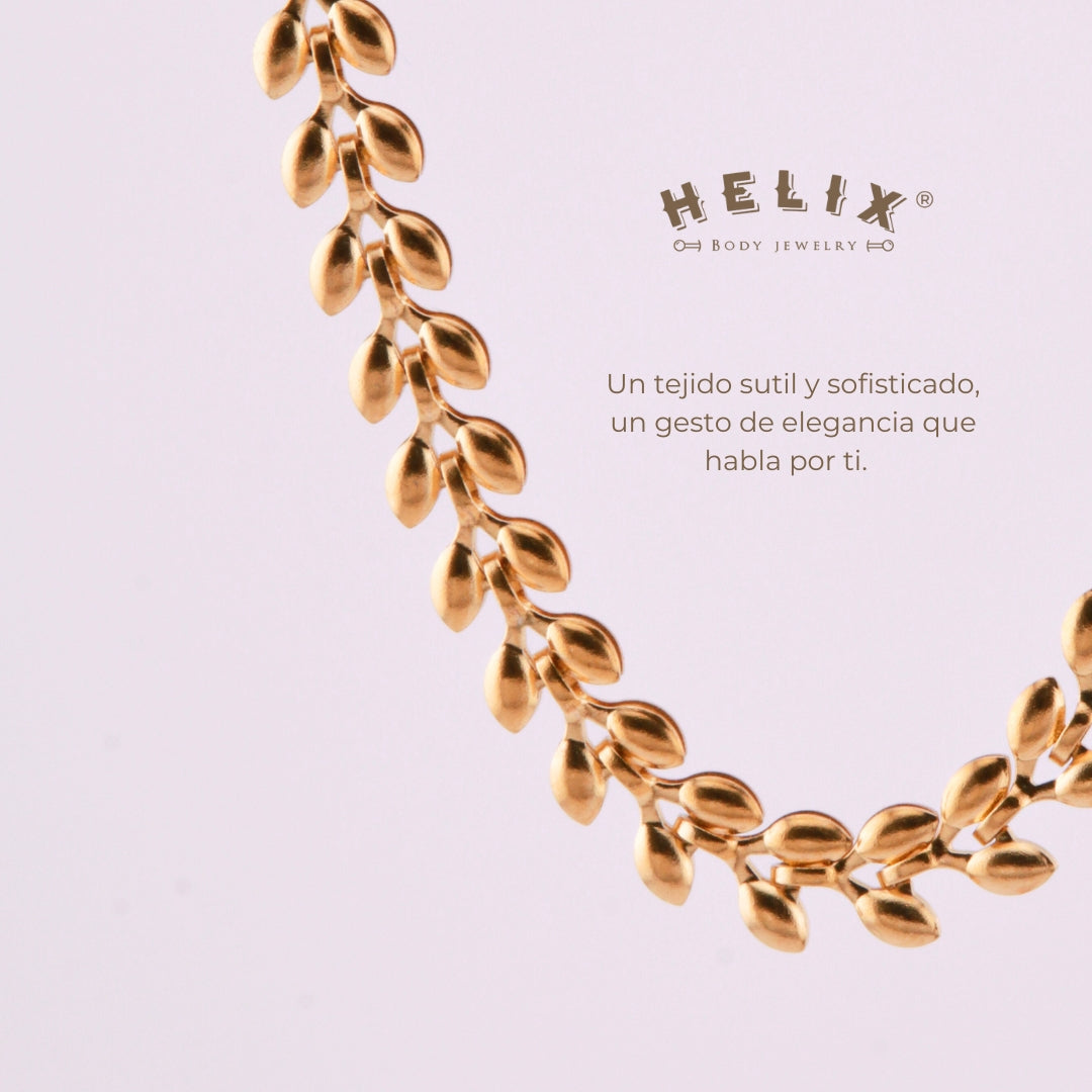 Pulsera Pétalos en Acero Inoxidable Dorado