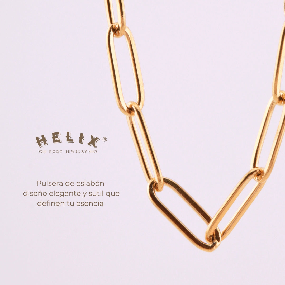Pulsera Personalizada de Oro con Cadena de Eslabones – Acero Inoxidable