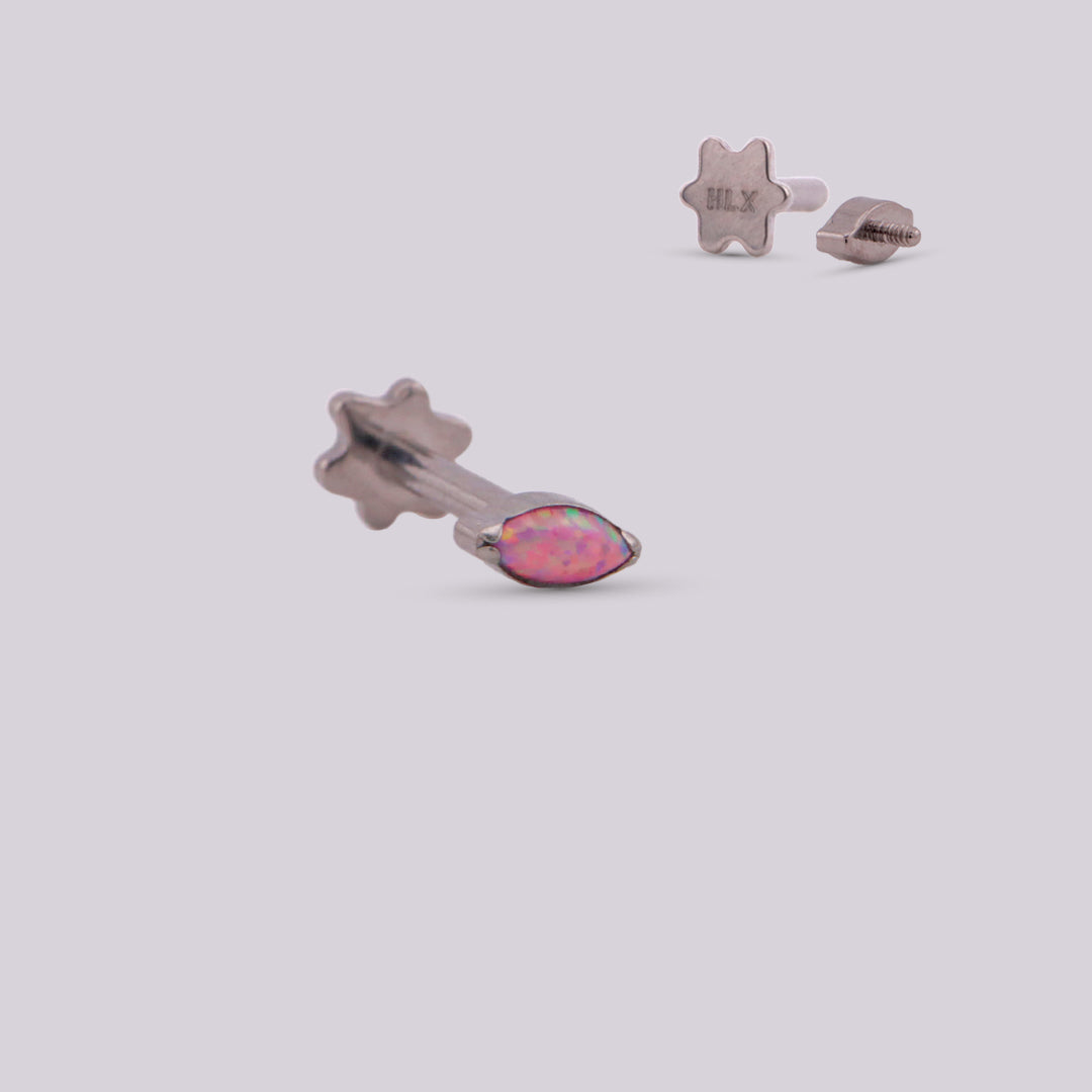 Labret PERL en Titanio con Ópalo