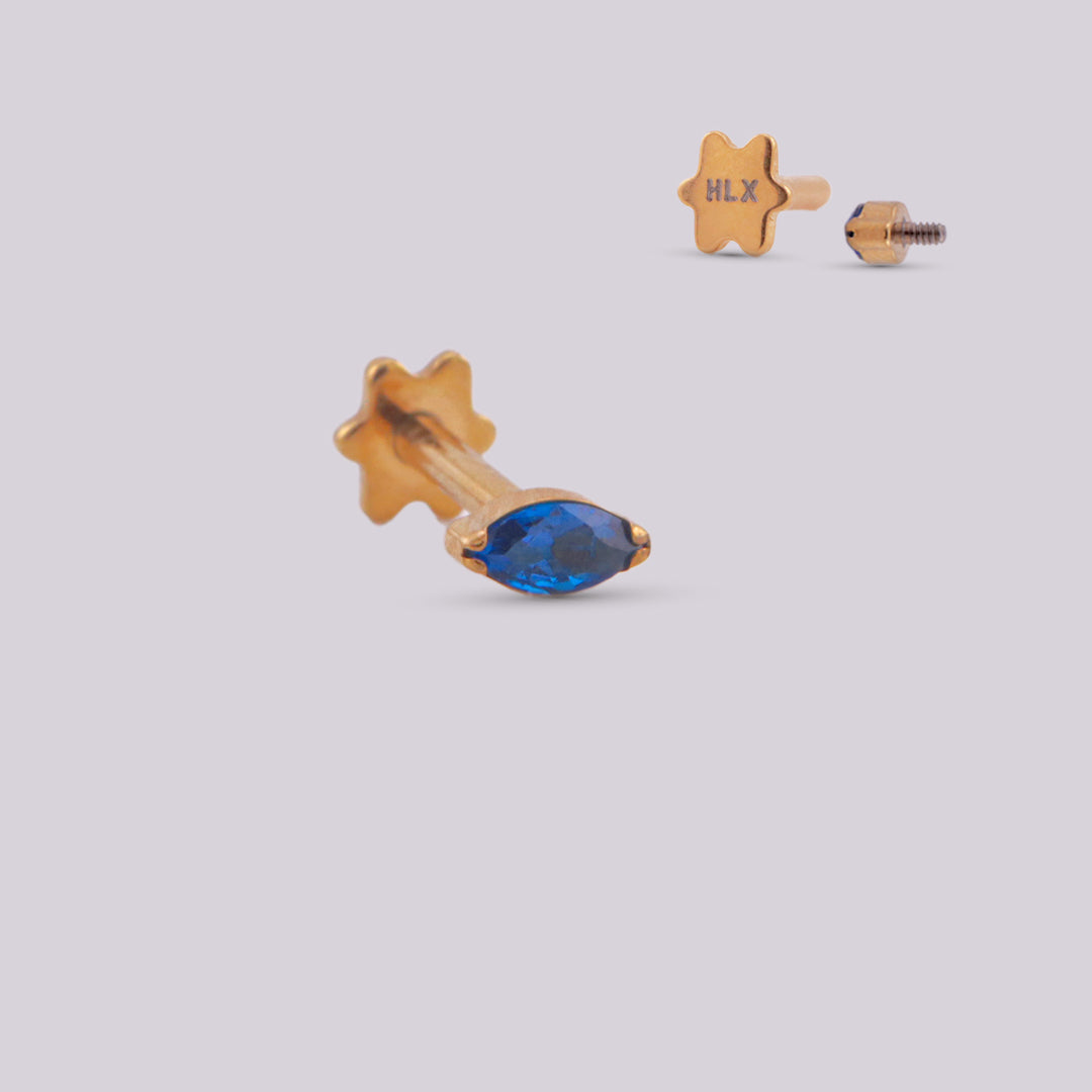 Labret Zafiro en Titanio